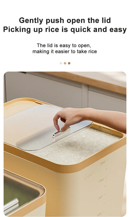 10KG Storage Container – Sealed Cereal, Pet Food, Rice, or Flour  Dispenser with Buckle